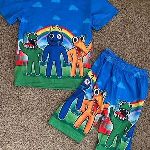 Rainbow Friends Colorful Kids Pajamas Set